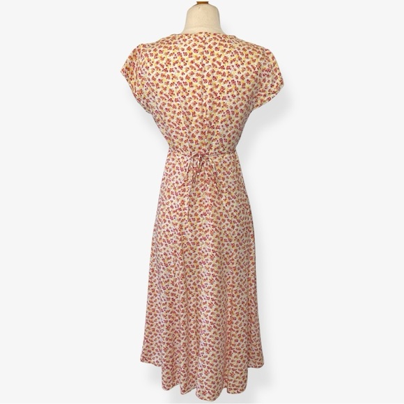 Reformation Floral Midi Dress in Cream and Pink - Picture 5 of 10